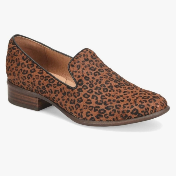Suede Leopard Print Loafers - Picture 1 of 9